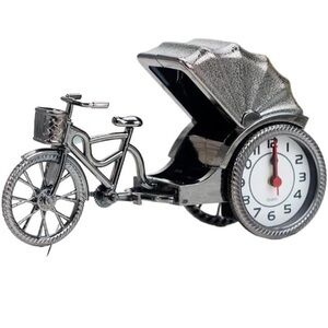 Silver Bicycle Clock Home Accent